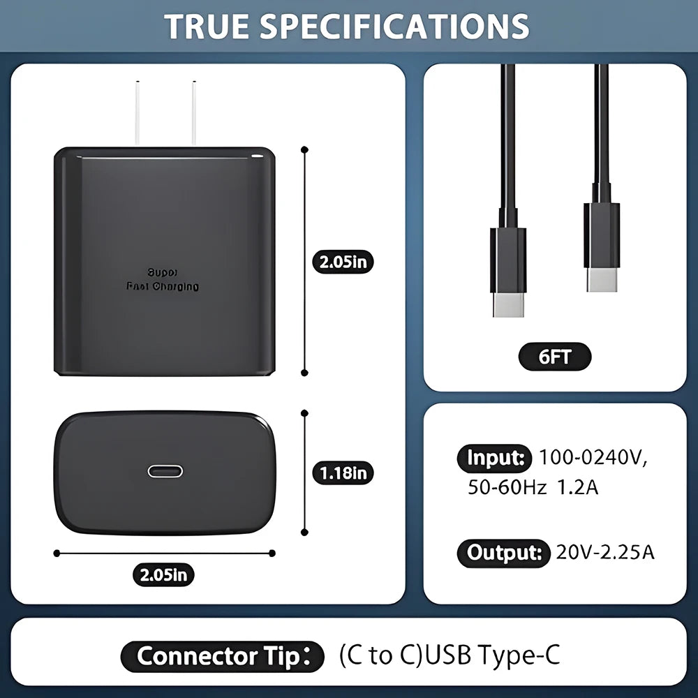 45W Super Fast Charger & USB-C Cable