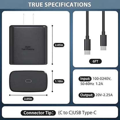 45W Super Fast Charger & USB-C Cable