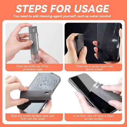 2-in-1 Microfiber Screen Cleaner Spray Bottle