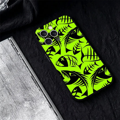 Horror Zombie Skeleton Green Phone Case Cover for Iphone 11 12 13 Mini 14 15 Plus 16 17 Pro Max 17E 16E XS 7 8 Air SE Black Soft