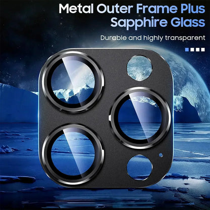Titanium Black Metal Glass Camera Lens Screen Protector, Protection Cover For IPhone 15 Pro Max, 14 Plus, 13, 15 Pro, 14Pro