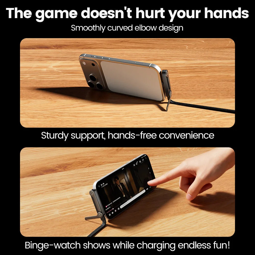 2-in-1 Type-C to Lightning Fast Charging Cable & Foldable Stand