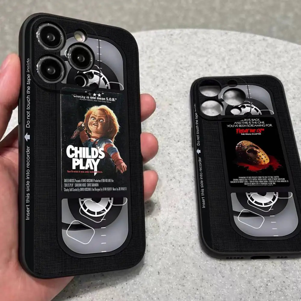 Horror Movie Video Phone Case For iPhone 17 16 15 14 13 12 Mini 11 Pro Max Soft Silicone Cover