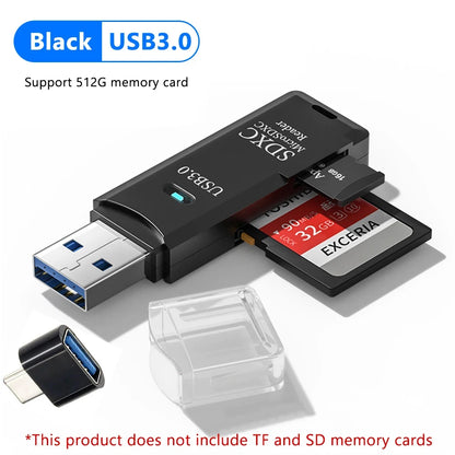 2-in-1 USB 3.0/2.0 Card Reader – SD & TF Compatible
