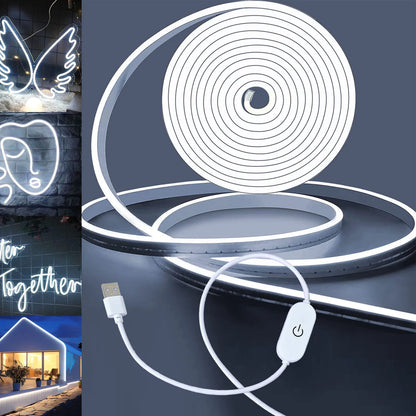 USB LED Neon Strip Light – Dimmable, Waterproof IP67, 1-5m