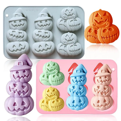 Pumpkin Silicone Mold Halloween Chocolate Candy Mould, Pumpkin Shaped Baking Mold for Halloween, Jelly, Ice Cubes, Cookies