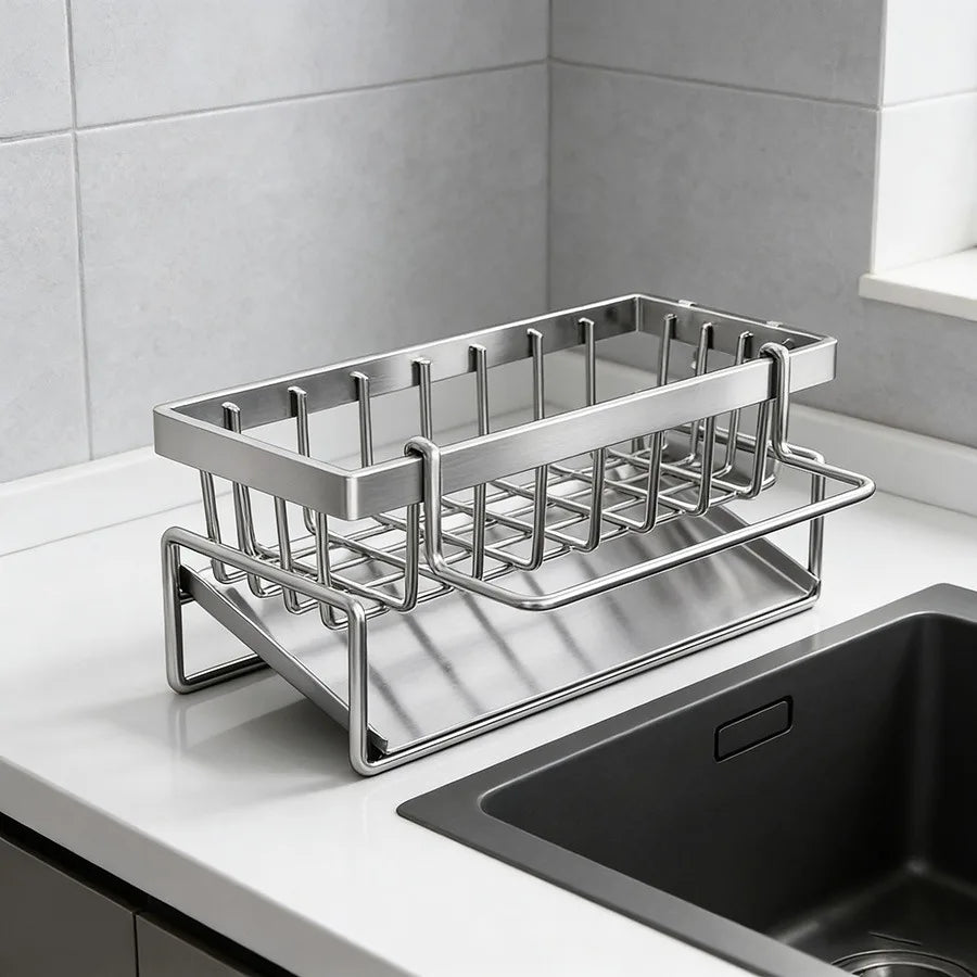 Carbon Steel Kitchen Sink Drain Rack & Organizer