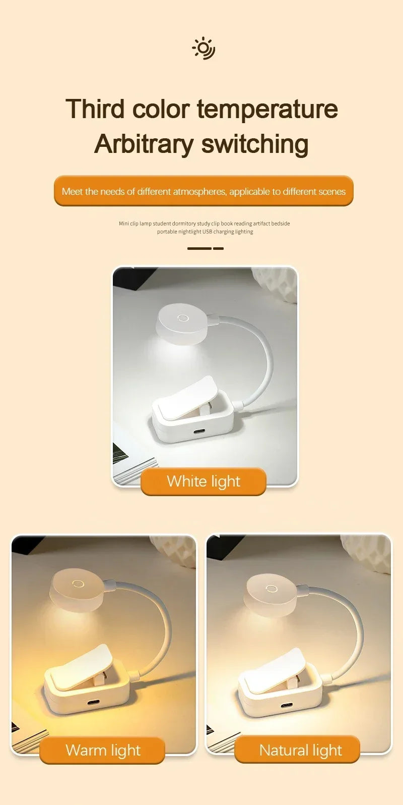 Clip-On LED Book Light – Eye Protection Reading Lamp