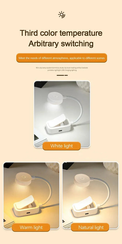 Clip-On LED Book Light – Eye Protection Reading Lamp