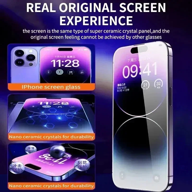 3pcs HD Tempered Glass Screen Protectors for iPhone 17 16 Pro Max 15 14 11 12 13 mini Scratch-Proof Dust-Free Installation