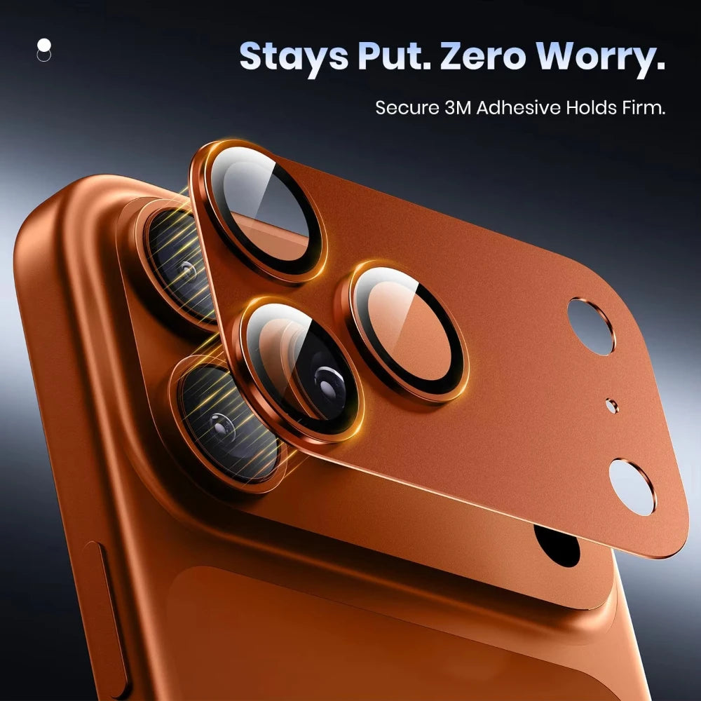 NNBILI For Phone 17 Pro Max Camera Lens Protector Strong Adsorption Metal 9H+ Tempered Glass Camera Screen Full Protective Cover