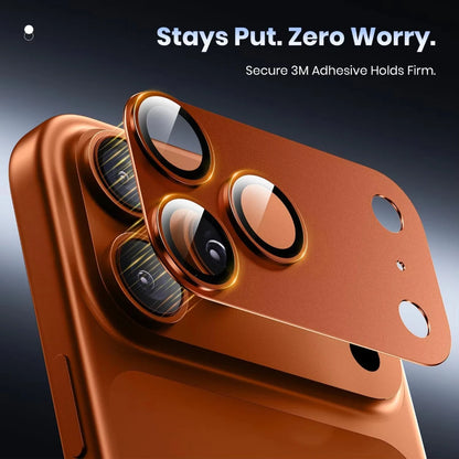 NNBILI For Phone 17 Pro Max Camera Lens Protector Strong Adsorption Metal 9H+ Tempered Glass Camera Screen Full Protective Cover