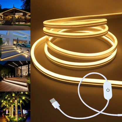 USB LED Neon Strip Light – Dimmable, Waterproof IP67, 1-5m