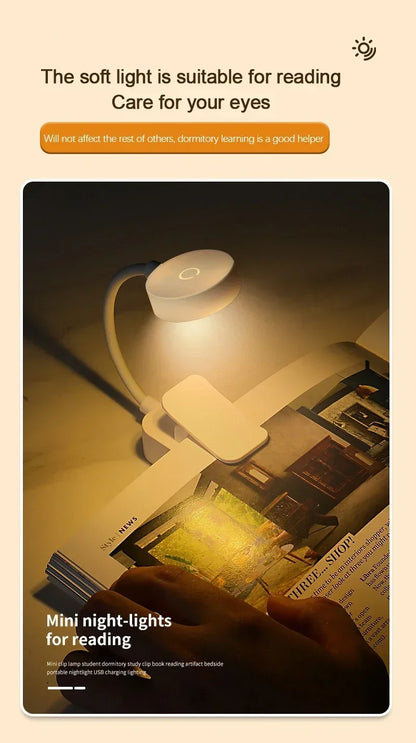 Clip-On LED Book Light – Eye Protection Reading Lamp
