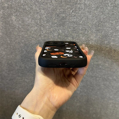 Halloween Pumpkin Ghost Silicone Phone Case For iPhone 16 15 14 13 12 11 Pro Max 17 Air 16E X XR XS Max 7 8 Plus Soft Cover